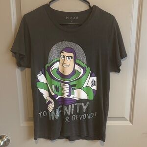 Lauren Moshi Black Graphic Buzz Lightyear 'To Infinity & Beyond' Tee